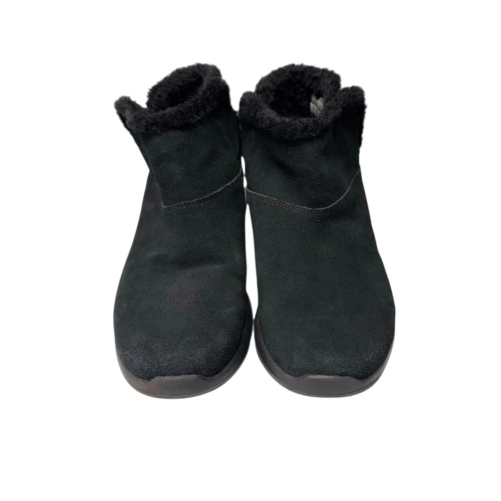 Skechers Womens On-The-GoJoy Bundle Up Boots Black #15501 Sz 8.5 Suede‎ Faux Fur